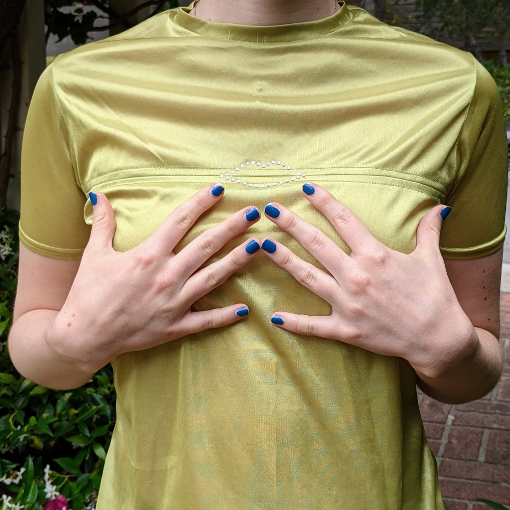 vintage green sheer tee